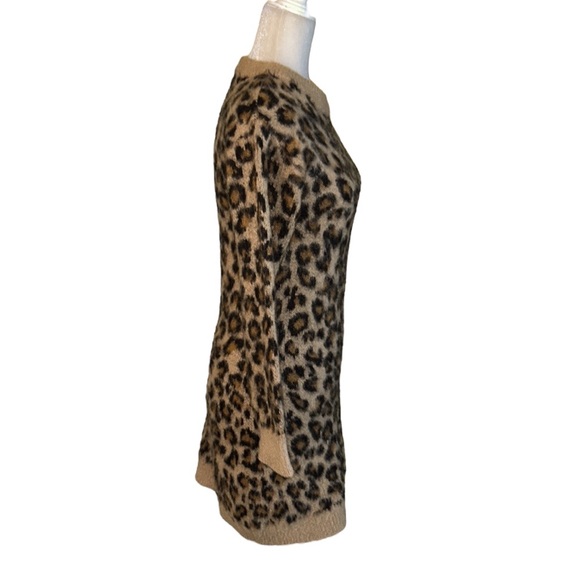 Harper Heritage Francesca’s Leopard Animal Print Fuzzy Sweater Mini Dress - XS - Picture 6 of 12